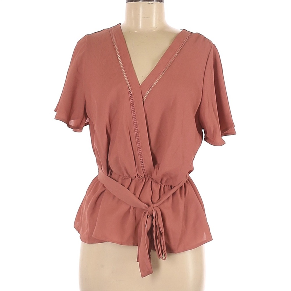 🛍Blush Tie Blouse